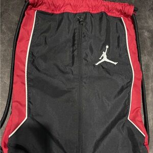 Jordan Red and Black Drawstring Bag